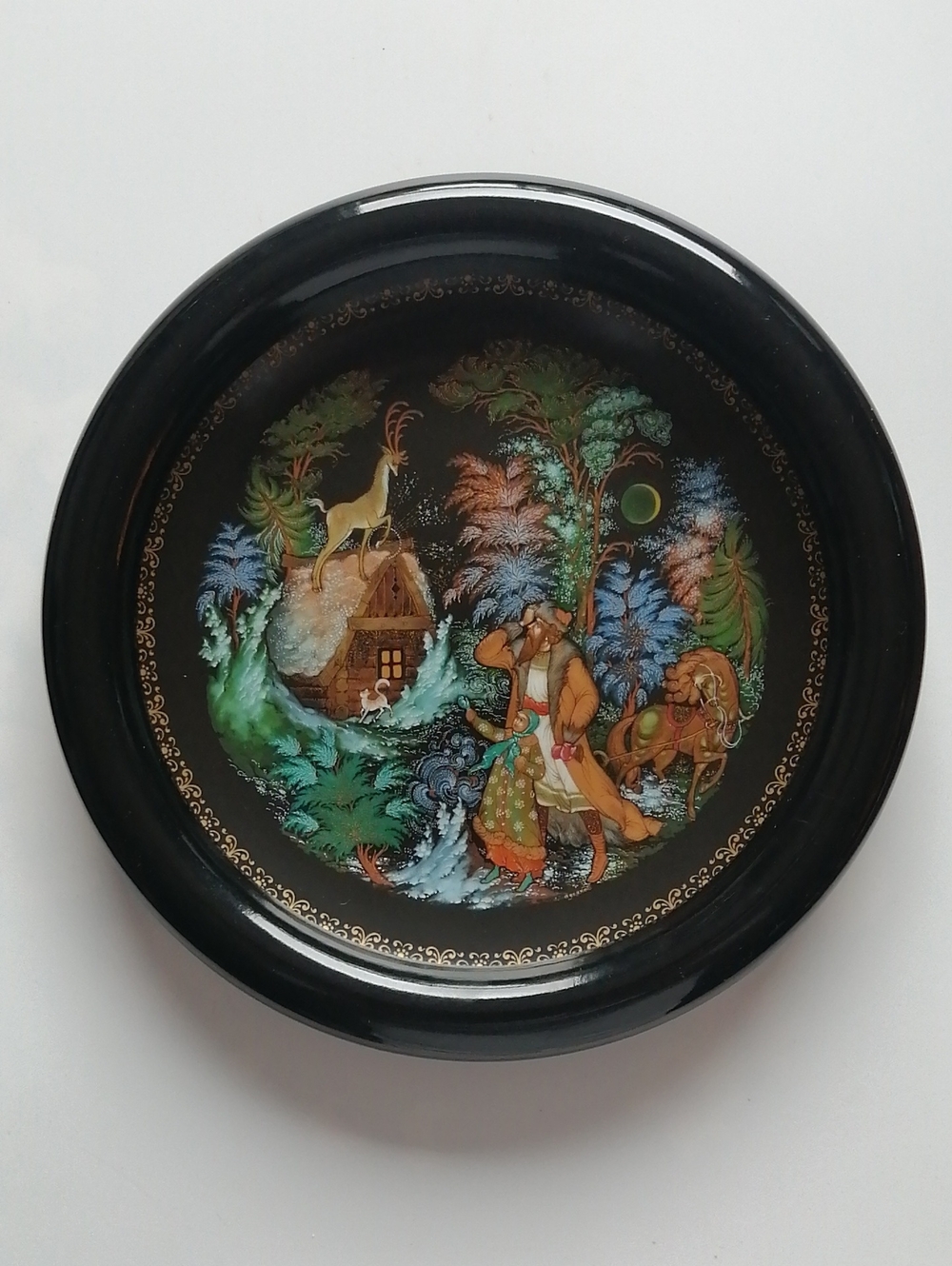 USSR 1990 Palekh Vintage Collector's Plate Russian Legends Series (#11) Wall Art